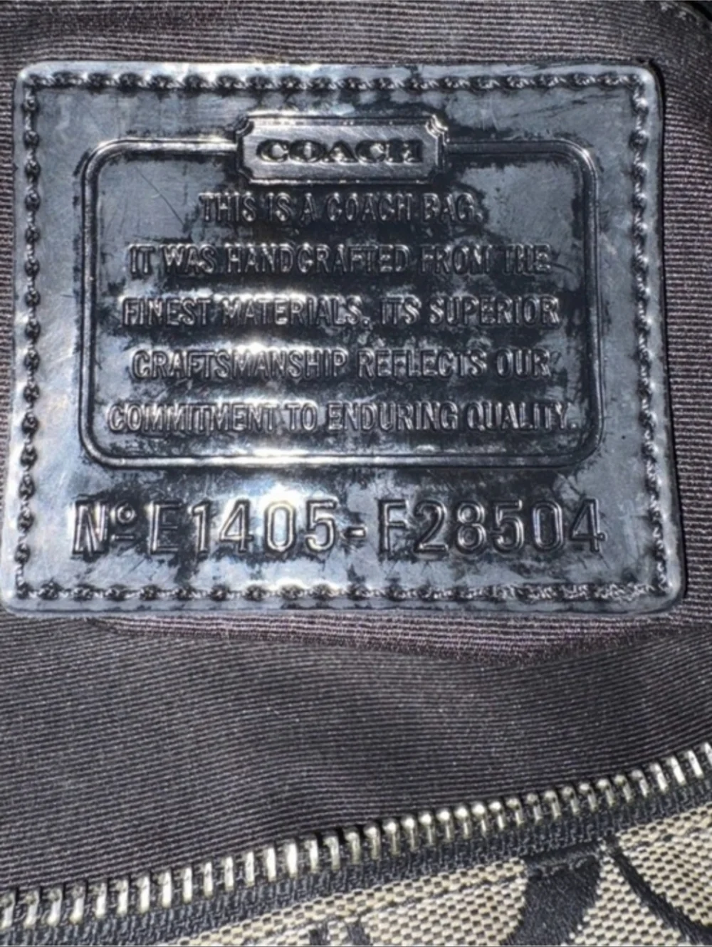 Coach Signature Canvas Tote - Black PatentLeather Trim EUC - Picture 7 of 8